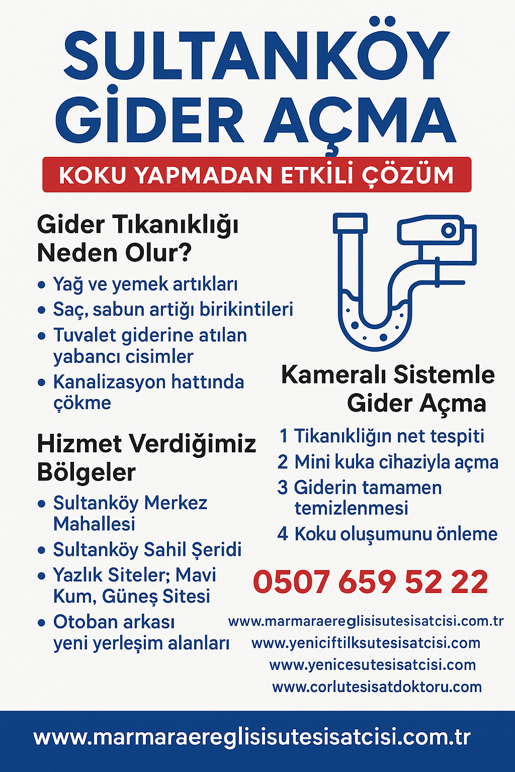 Sultanköy Gider Açma – Koku Yapmadan Etkili Çözüm