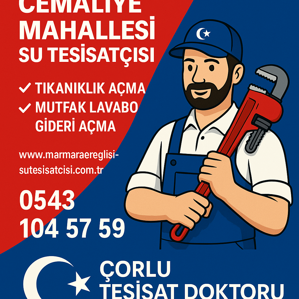 Çorlu Tesisat Doktoru – Cemaliye Mahallesi Su Tesisatçısı ✔️ Tıkanıklık Açma ✔️ Mutfak Lavabo Gideri Açma