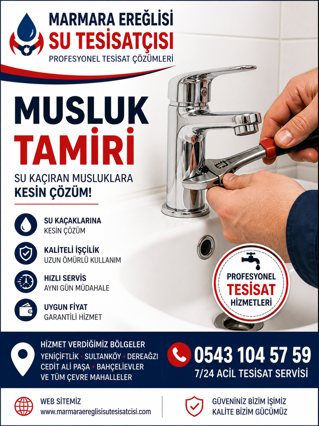 Marmara Ereğlisi Musluk Tamiri Su Kaçıran Musluklara Kesin Çözüm 0543 104 57 59