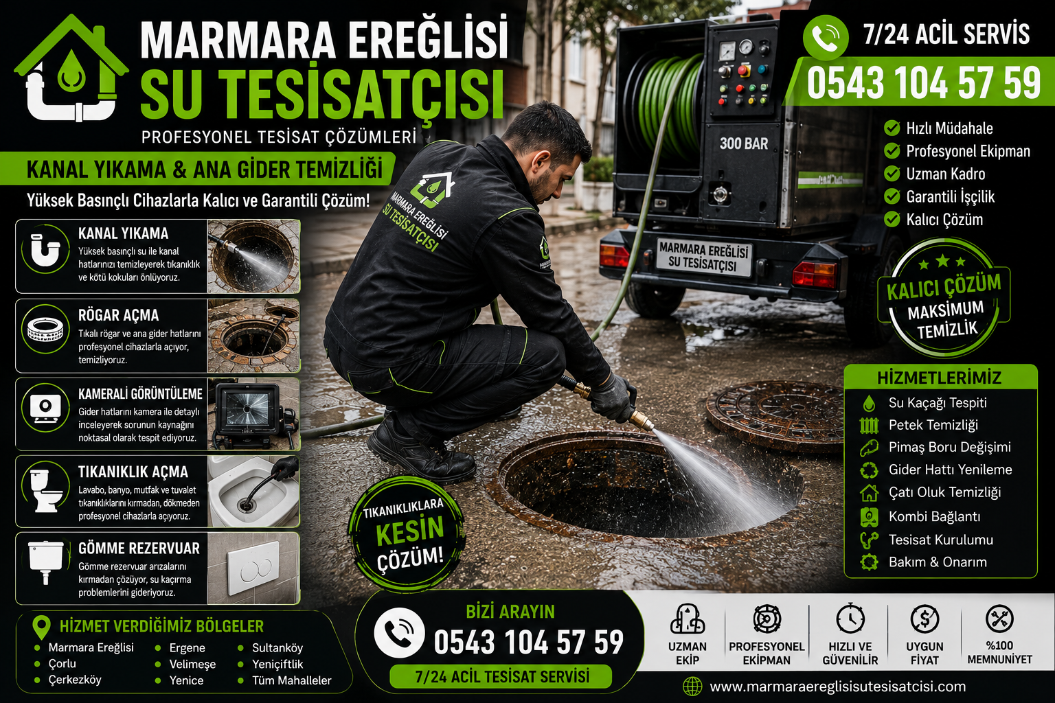 Marmara Ereğlisi Kanal Yıkama ve Ana Gider Temizliği Profesyonel Cihazlarla Kalıcı Çözüm